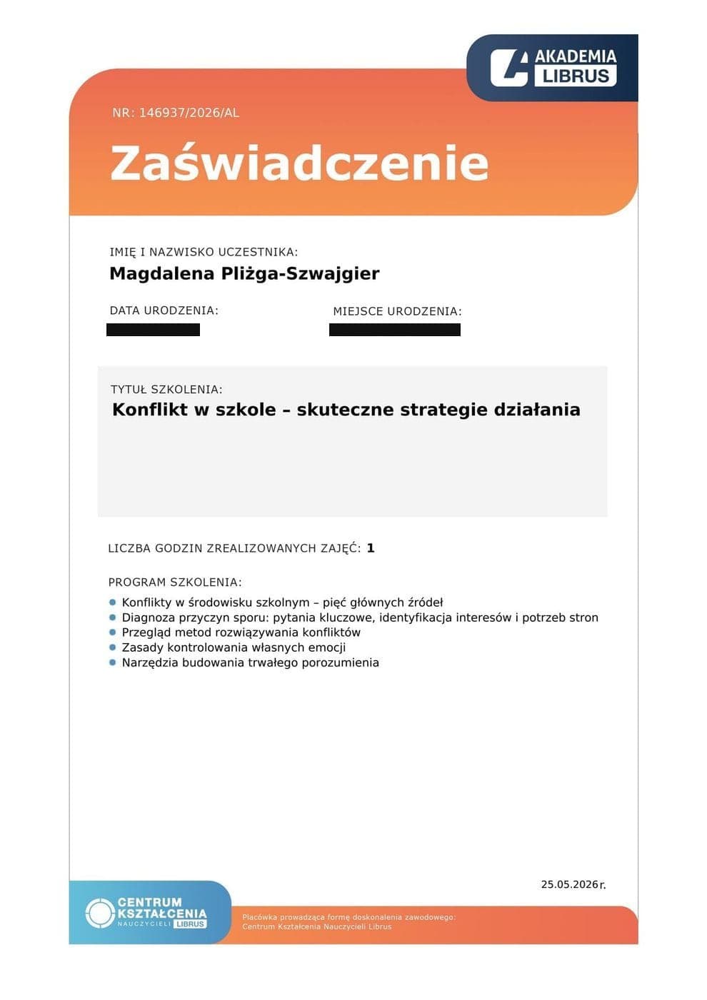 Konflikt w szkole, skuteczne strategie działania, Akademia Librus (2026), Magdalena Pliżga-Szwajgier